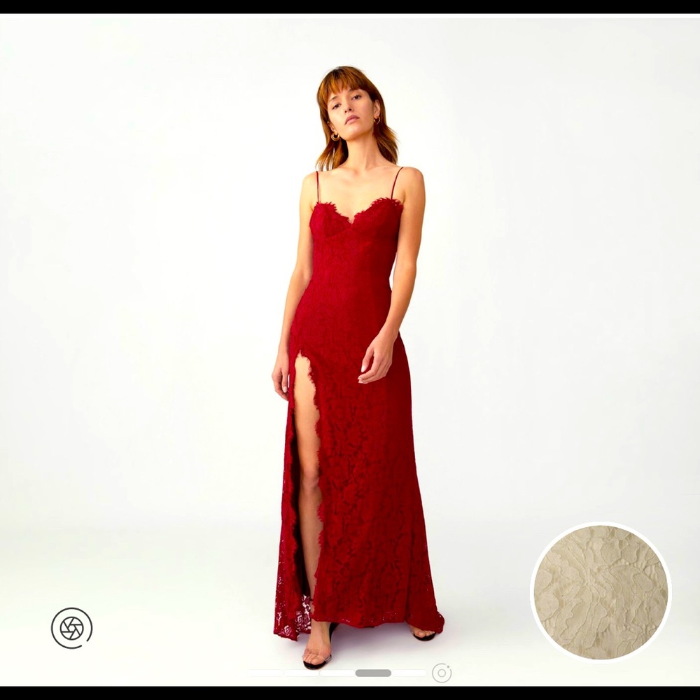 FAME AND PARTNERS, Ivory corded lace Everett Maxi dress, petite